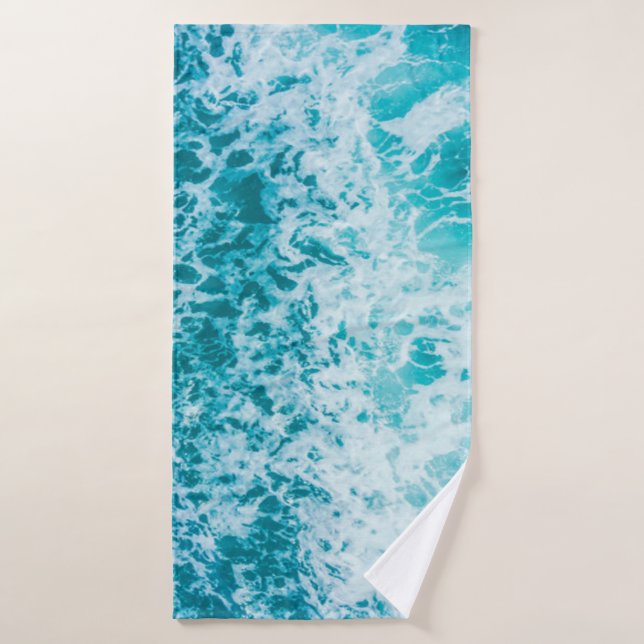 Blue Ocean Waves Explore Bath Towel (Bath Towel)