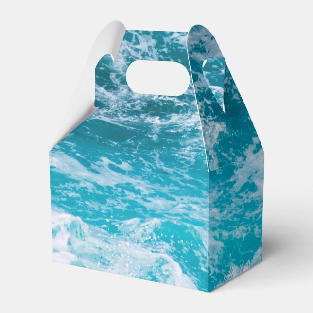Blue Ocean Waves Favour Box (Front Side)