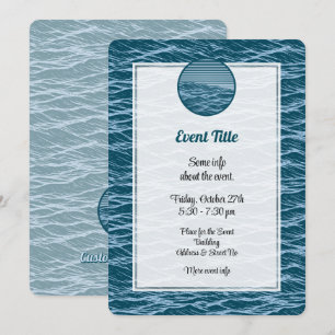 Blue Ocean Waves Icon Invitation