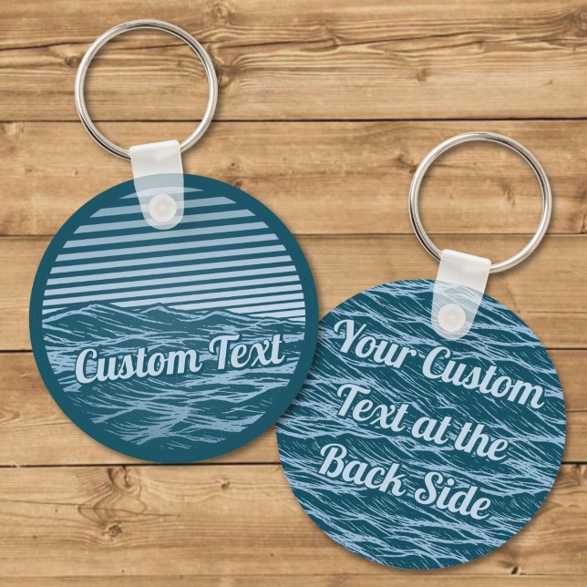 Blue Ocean Waves Icon Key Ring (Creator Uploaded)