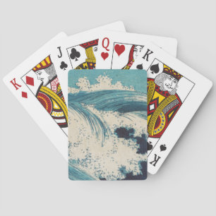 Blue Ocean Waves Japanese Woodcut  Playing Cards