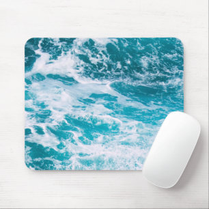 Blue Ocean Waves Mouse Mat