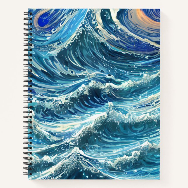 Blue Ocean Waves Notebook (Front)