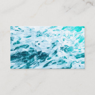 Blue ocean waves, ocean spray, surfing, natural wr business card