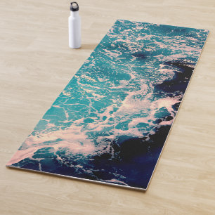 Blue Ocean Waves Photography Yoga Mat