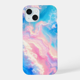 Blue Ocean Waves Pink Summer Sea Beach Turquoise iPhone 15 Case