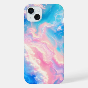 Blue Ocean Waves Pink Summer Sea Beach Turquoise iPhone 15 Plus Case