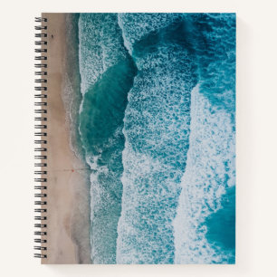 Blue Ocean Waves Sandy Beach Notebook