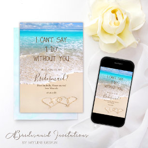 Blue Ocean Waves Tropical Beach Bridesmaid Invitation