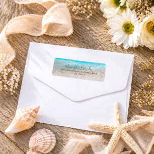 Blue Ocean Waves Tropical Beach Wedding Address