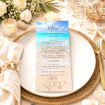 Blue Ocean Waves Tropical Beach Wedding Menu Card<br><div class="desc">Blue Ocean Waves Tropical Beach Wedding Menu Card – Customisable & Elegant. Bring the beauty of the sea to your special day with our Blue Ocean Waves Tropical Beach Wedding Menu Card. Perfect for destination weddings, beachside ceremonies, and tropical-themed receptions, this elegant menu design captures the serene charm of ocean...</div>