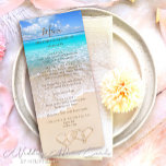 Blue Ocean Waves Tropical Beach Wedding Menu Card<br><div class="desc">Blue Ocean Waves Tropical Beach Wedding Menu Card – Customisable & Elegant. Bring the beauty of the sea to your special day with our Blue Ocean Waves Tropical Beach Wedding Menu Card. Perfect for destination weddings, beachside ceremonies, and tropical-themed receptions, this elegant menu design captures the serene charm of ocean...</div>