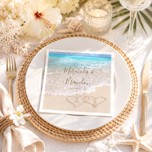 Blue Ocean Waves Tropical Beach Wedding Napkin