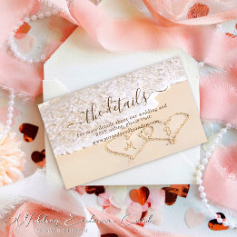 Blue Ocean Waves Tropical Beach Wedding Website Enclosure Card