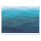 Blue Ocean Waves Watercolor Tissue Paper Gift Wrap