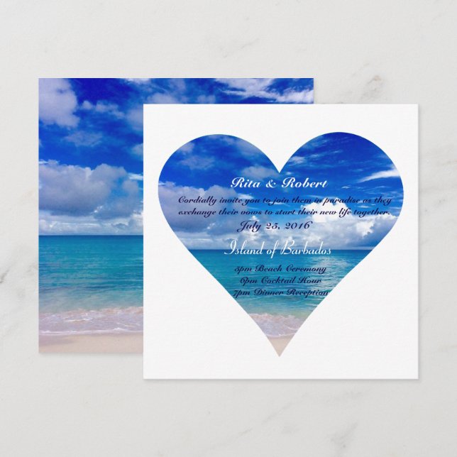 Blue Ocean | Wedding Invitation Semi-Gloss (Front/Back)