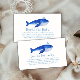 Blue Ocean Whale Books For Baby Shower  Enclosure Card