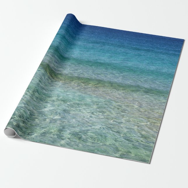 Blue ocean wrapping paper (Unrolled)