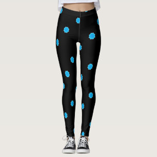 blue octagons black leggings