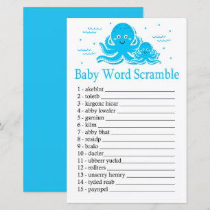 Blue Octopus Baby word scramble game