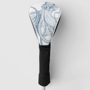 Blue Octopus Cephalopod Kraken Ink Golf Head Cover