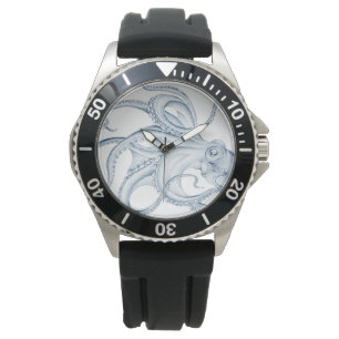 Blue Octopus Cephalopod Kraken Ink Watch