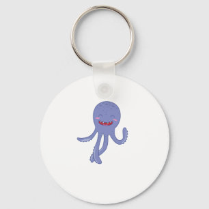 Blue octopus key ring