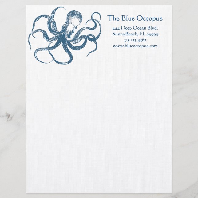 Blue Octopus Letterhead (Front)