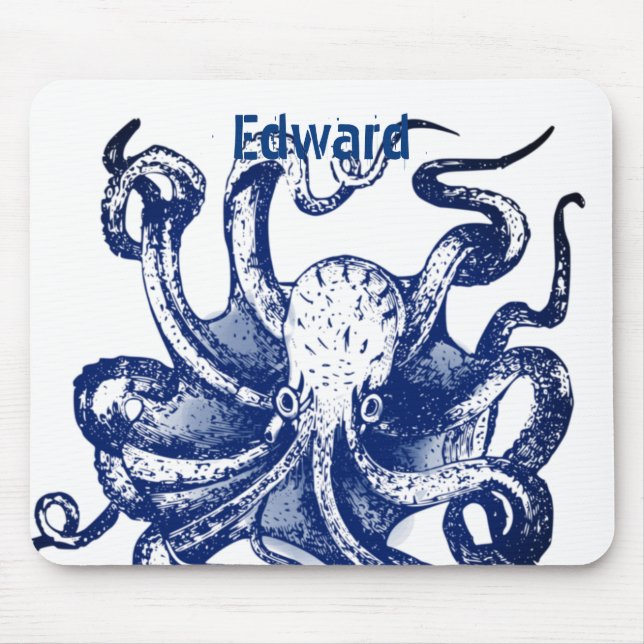 Blue Octopus Mouse Mat (Front)