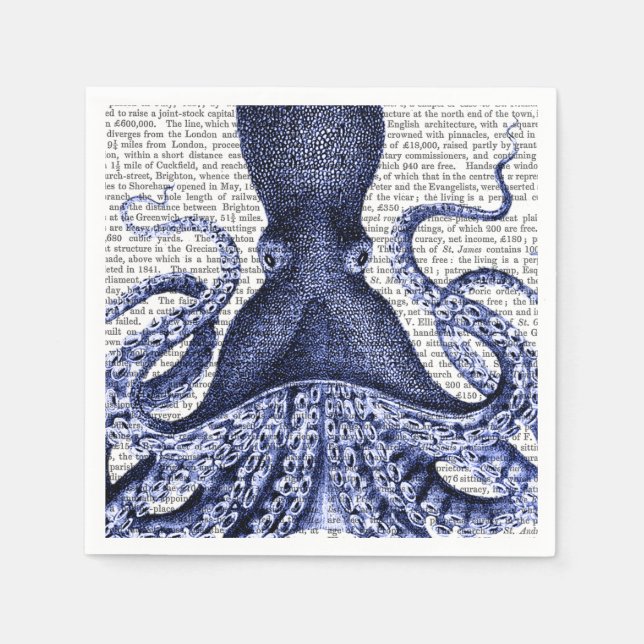 Blue Octopus Napkin (Front)