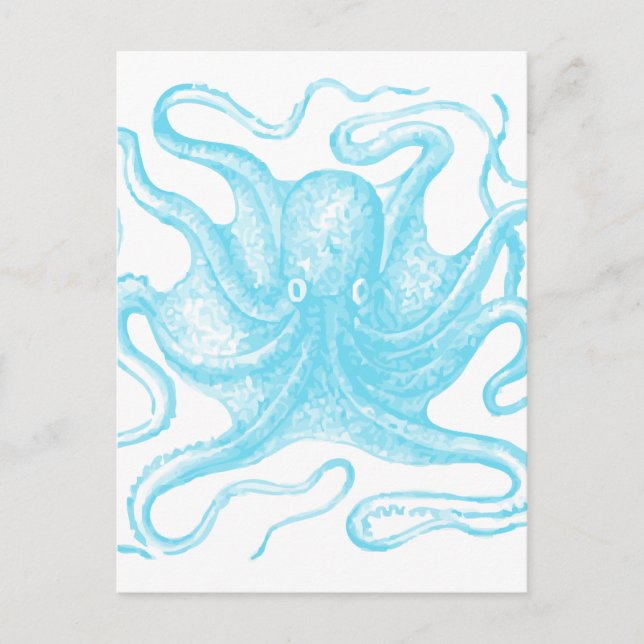 Blue Octopus Postcard (Front)