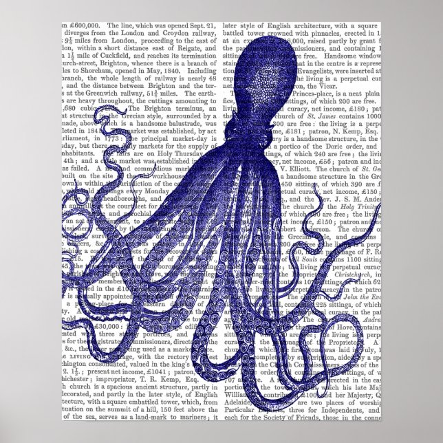Blue Octopus Poster (Front)