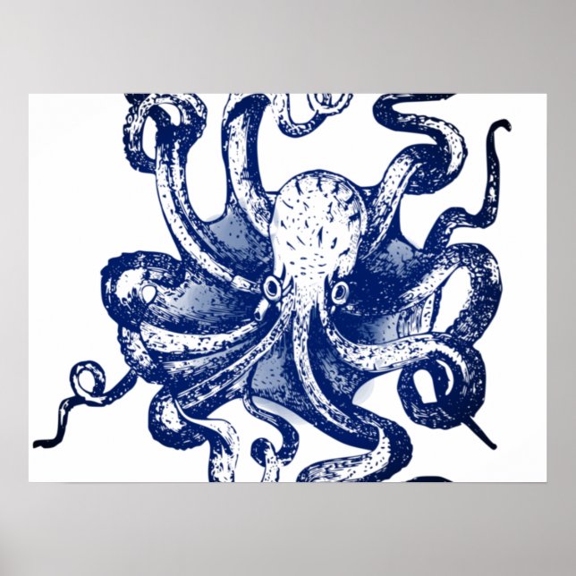 Blue Octopus Poster (Front)