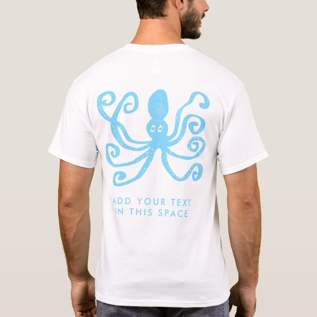Blue Octopus Scuba Diving T-Shirt (Back)