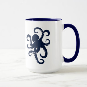 Blue Octopus Simple Illustration Mug