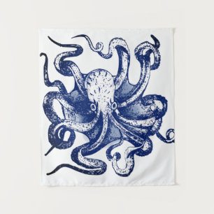 Blue Octopus Tapestry
