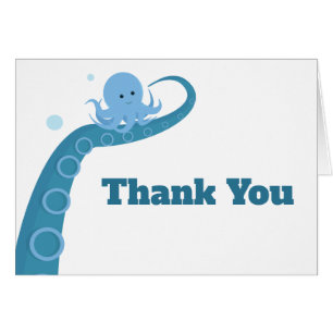 Blue Octopus   Thank You Card