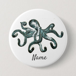 Blue Octopus Thunder_Cove 7.5 Cm Round Badge