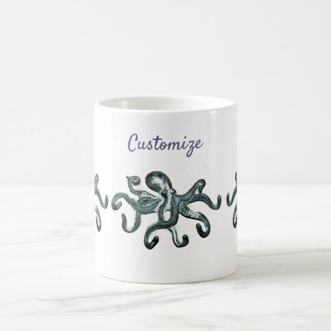 Blue Octopus Thunder_Cove  Coffee Mug (Center)