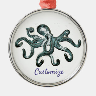 Blue Octopus Thunder_Cove  Metal Tree Decoration