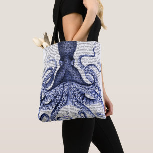 Blue Octopus Tote Bag