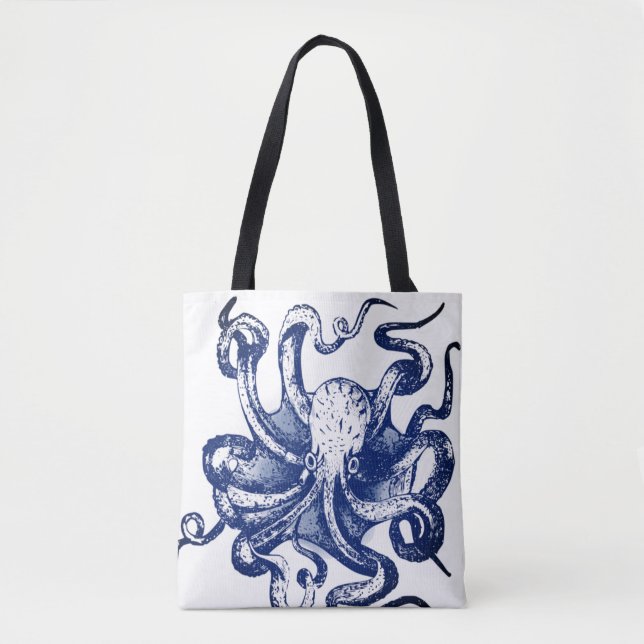 Blue Octopus Tote Bag (Front)