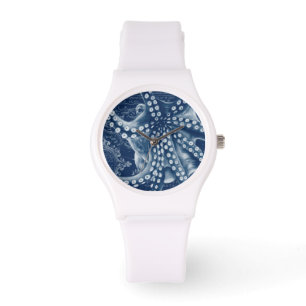 Blue Octopus Vintage Map Chic Watch