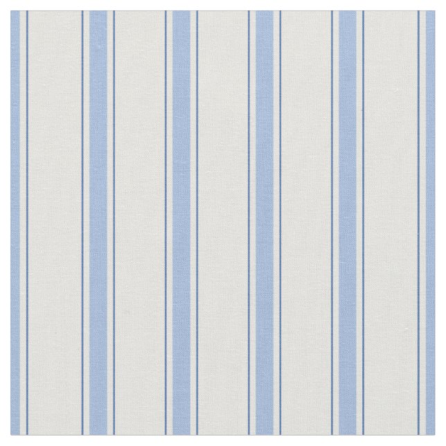 Blue & Off-White Stripes Fabric (Close Up)