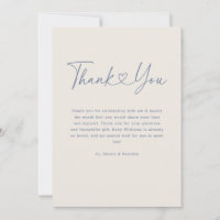 Blue Oh Baby Heart Calligraphy Simple Baby Shower