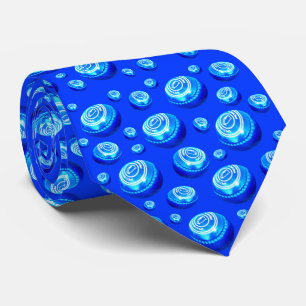 Blue Oil Painted Lawn Bowls, Tie