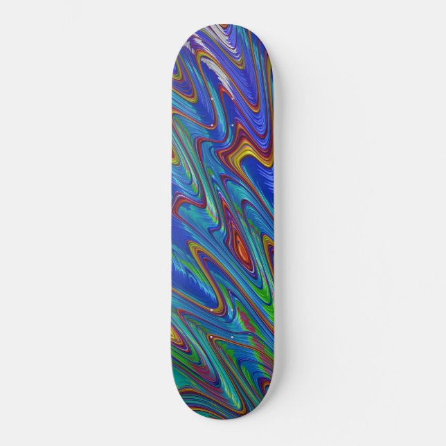 blue oil spill skateboard (Front)