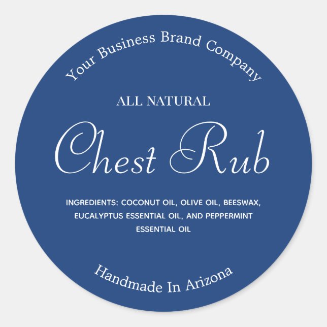 Blue Ointment Eucalyptus Cold Rub Product Label (Front)