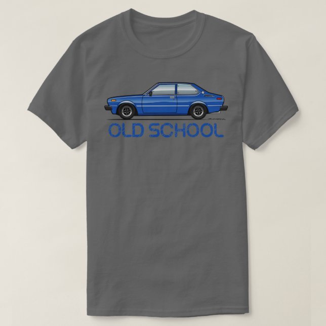 Blue Old School T-Shirt (Design Front)
