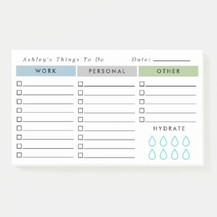 Blue Olive Minimalist Daily Organiser To Do List Post-it Notes